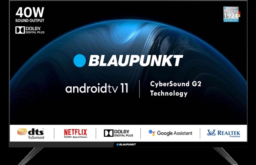 Blaupunkt CyberSound G2 Series 100 cm (40 inch) Full HD LED Smart Android TV with Dolby Audio & 48 W Sound Output (40CSG7112)
