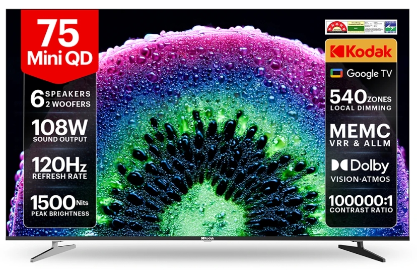 Kodak 189 cm (75 inches) IconiK Series 4K UHD Mini LED TV K75Mini5040