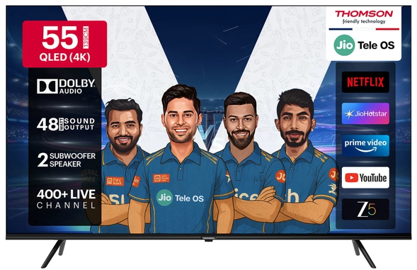 Thomson 139 cm (55 inch) QLED Ultra HD (4K) Smart JioTele OS TV 2025 (55TJQ0032)