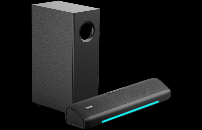 Thomson AlphaBeat60 | 3D Sound with Subwoofer I RGB Light I 60 W Bluetooth Soundbar  (Black, 2.1 Channel)