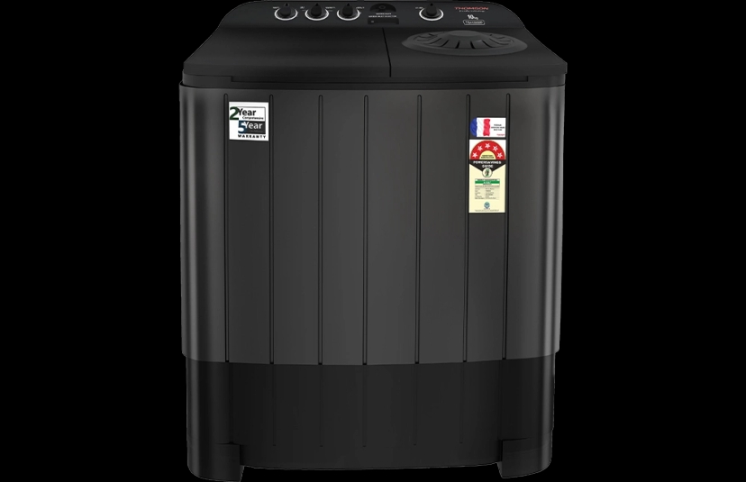 Thomson 10 kg Aqua Magic with Double Waterfall Semi Automatic Top Load Washing Machine Black, Grey (TSA1000SP)