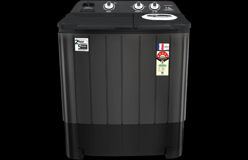Thomson 7.5 kg Semi Automatic Top Load Washing Machine Black, Grey (TSA7500SP)